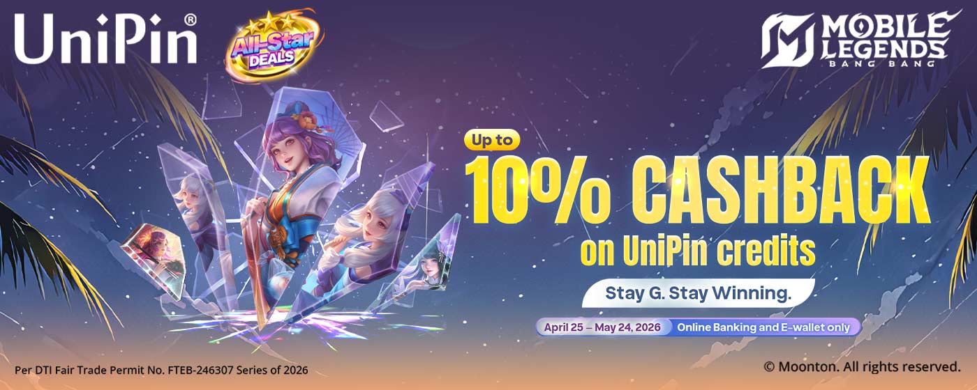 Get Up To 10% Cashback on UniPin Credits! (PH)